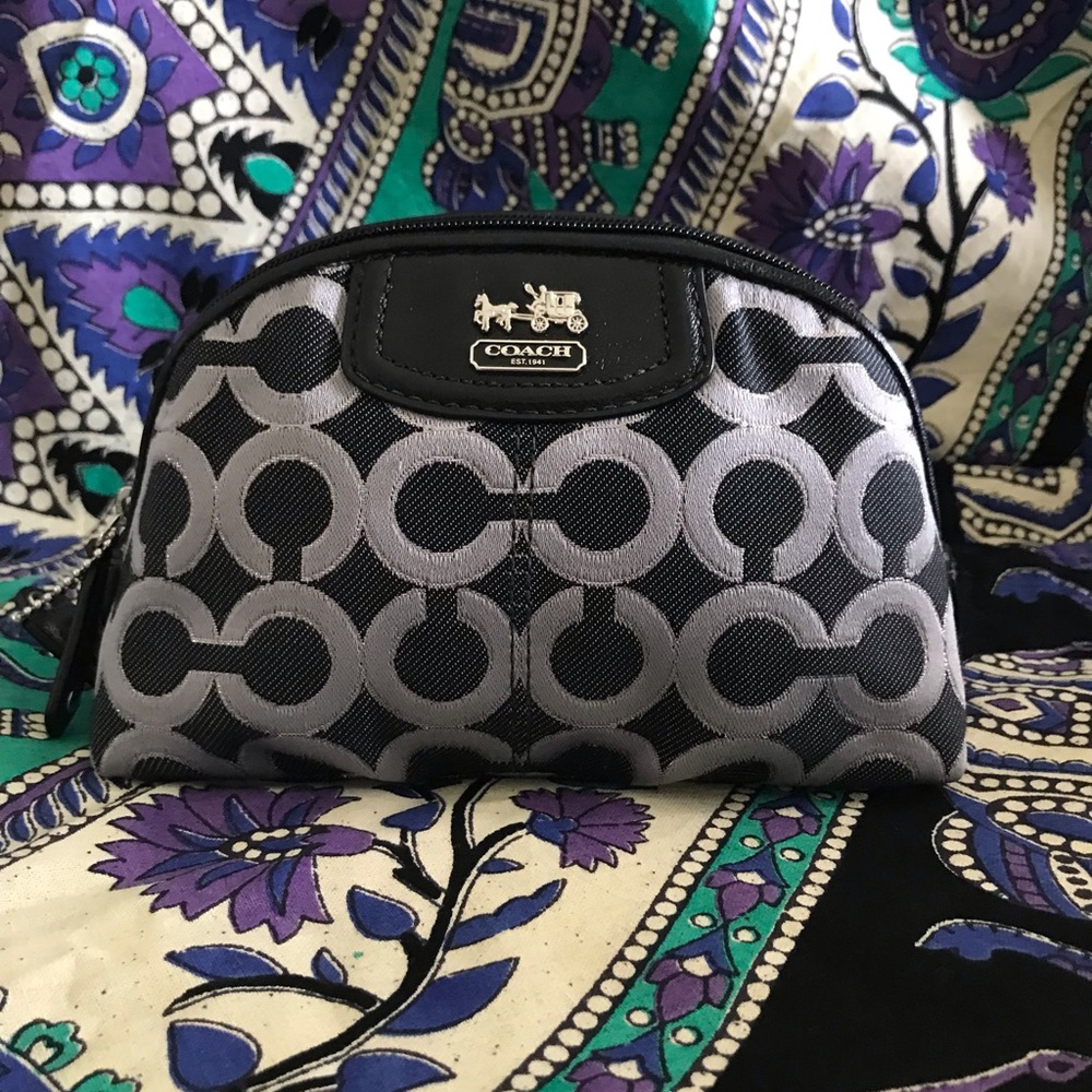 Coach Cosmetic Case Black and Silver